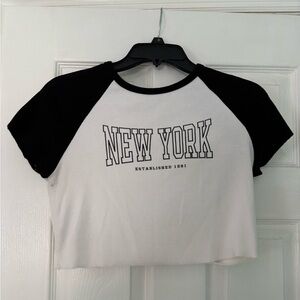 Garage Black and White New York Crop Top